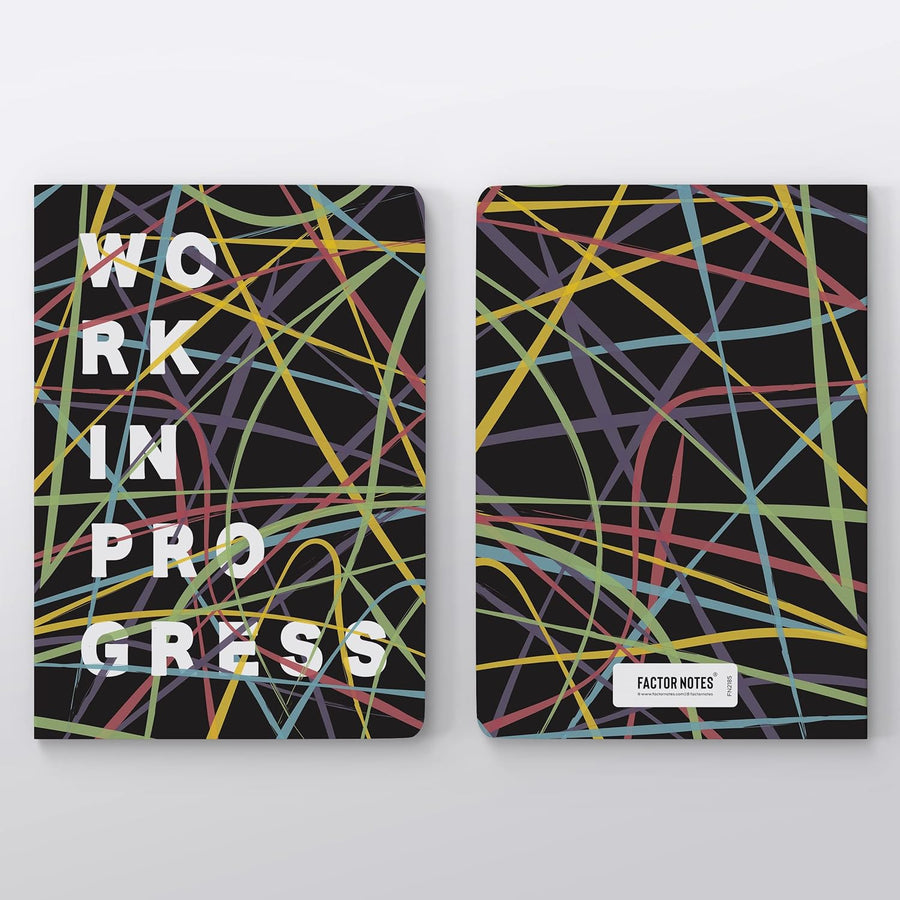 FACTOR NOTES A5 Ruled Notebook – Work in Progress (90 GSM, 160 Pages)