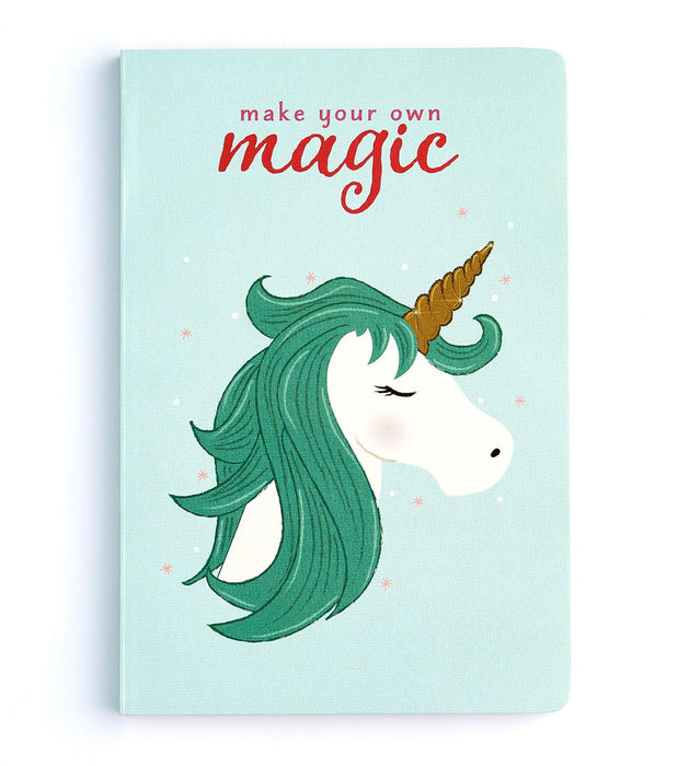 Factor Notes A5 Plain Notebook - Teal Unicorn