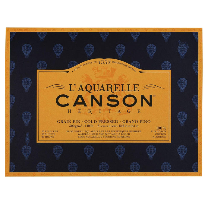 CANSON - L'AQUARELLE HERITAGE GLUED PAD COLD PRESSED (31 x 41 CM)