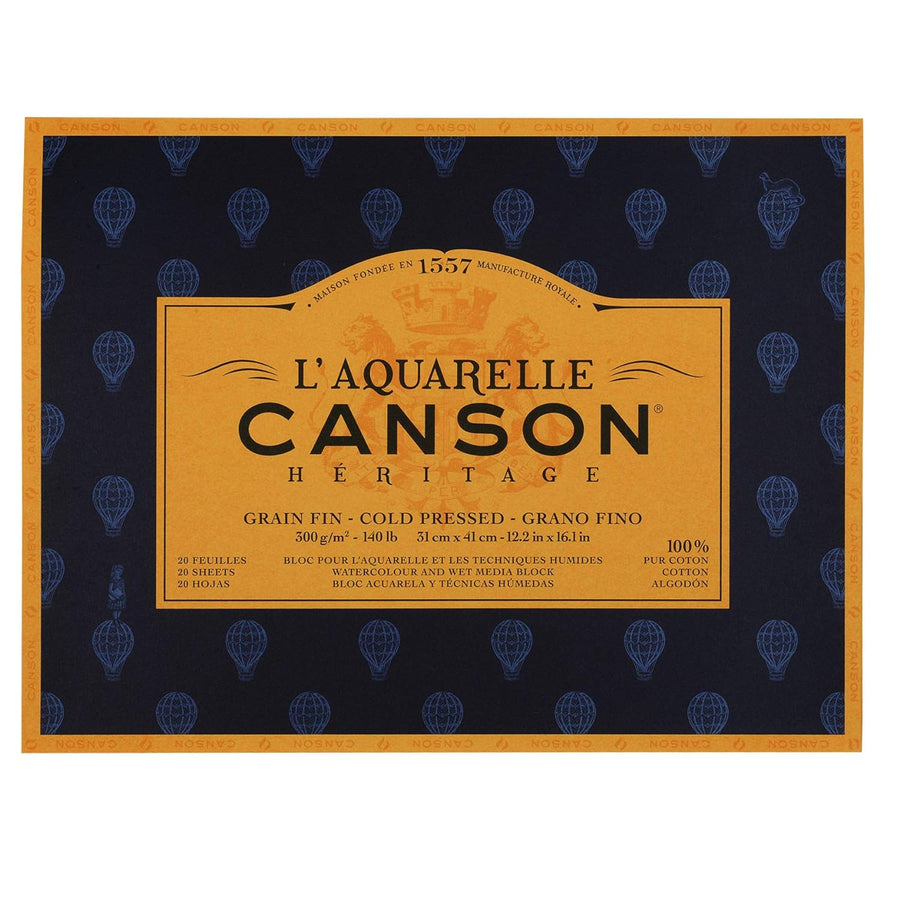 CANSON - L'AQUARELLE HERITAGE GLUED PAD COLD PRESSED (31 x 41 CM)