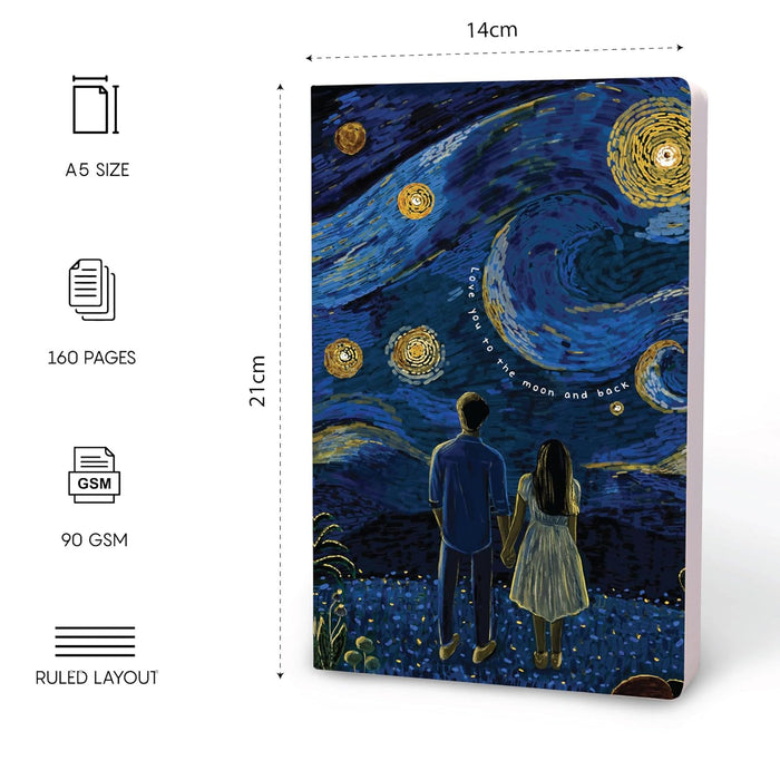 Factor Notes A5 Ruled Notebook – Love You To The Moon And Back