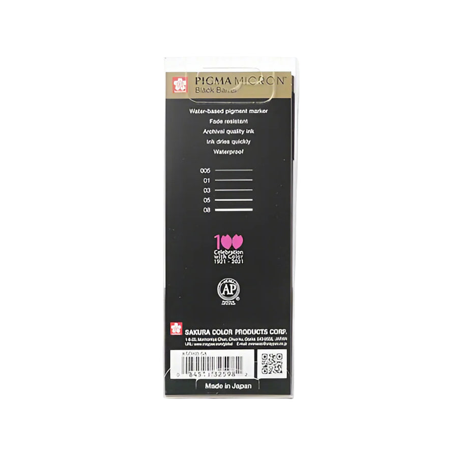 Sakura - Pigma Micron Black Barrel (Set of 5)