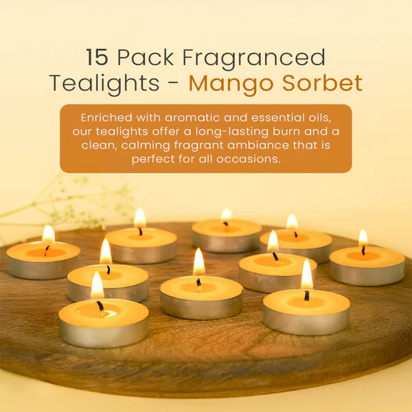 IRIS 15 Pack Fragranced Tealights – Mango Sorbet
