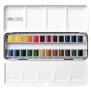 Winsor & Newton Professional Watercolour Complete Travel Tin - 24 Half Pans