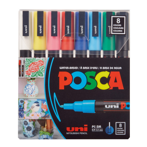 Uni POSCA 3M Paint Markers - Set of 8