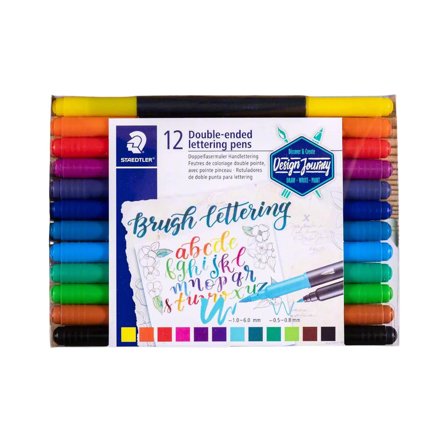 Staedtler Double Ended Lettering Brush Pen Set of 12