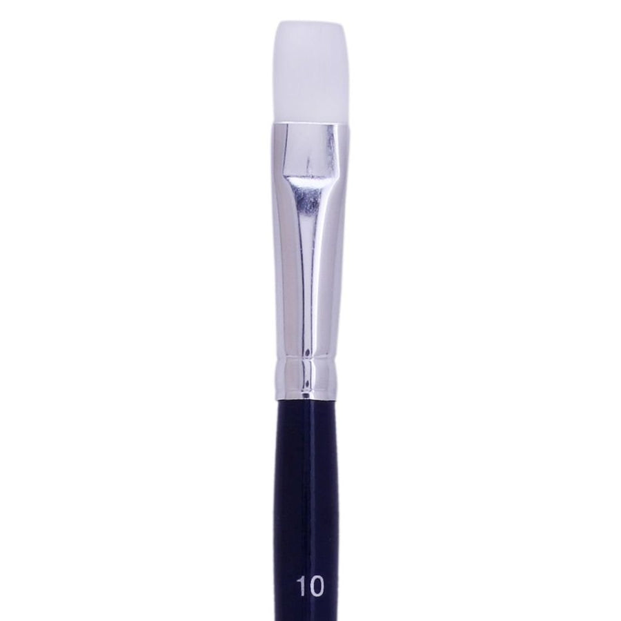 Art Essentials - Oyster White Synthetic Hair Brush - 965 Series - Bright - Short Handle - Size 10