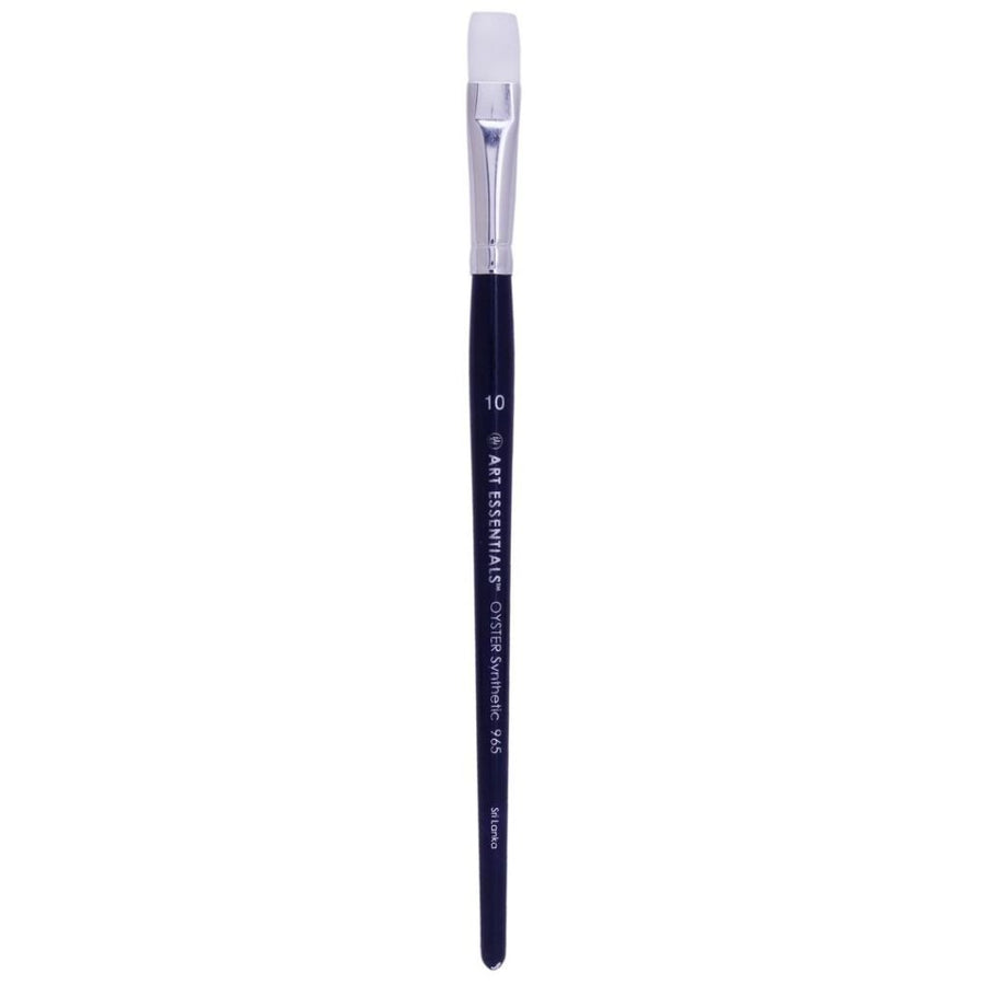 Art Essentials - Oyster White Synthetic Hair Brush - 965 Series - Bright - Short Handle - Size 10