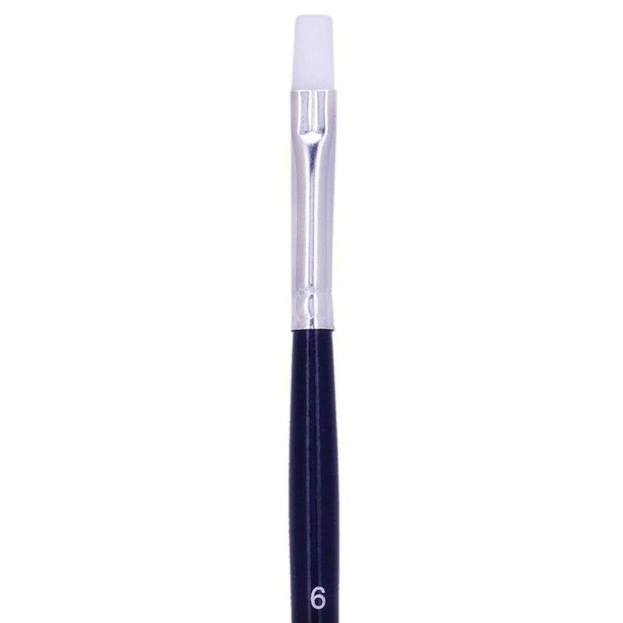 Art Essentials - Oyster White Synthetic Hair Brush - 965 Series - Bright - Short Handle - Size 6