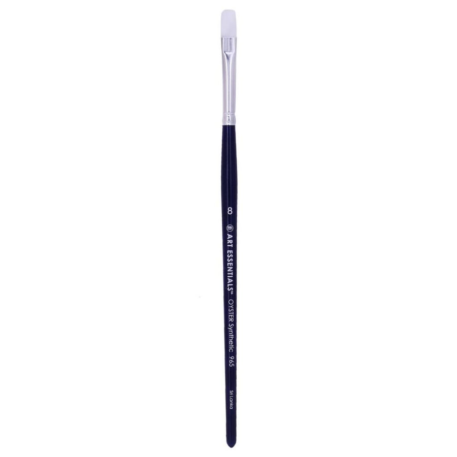 Art Essentials - Oyster White Synthetic Hair Brush - 965 Series - Bright - Short Handle - Size 8