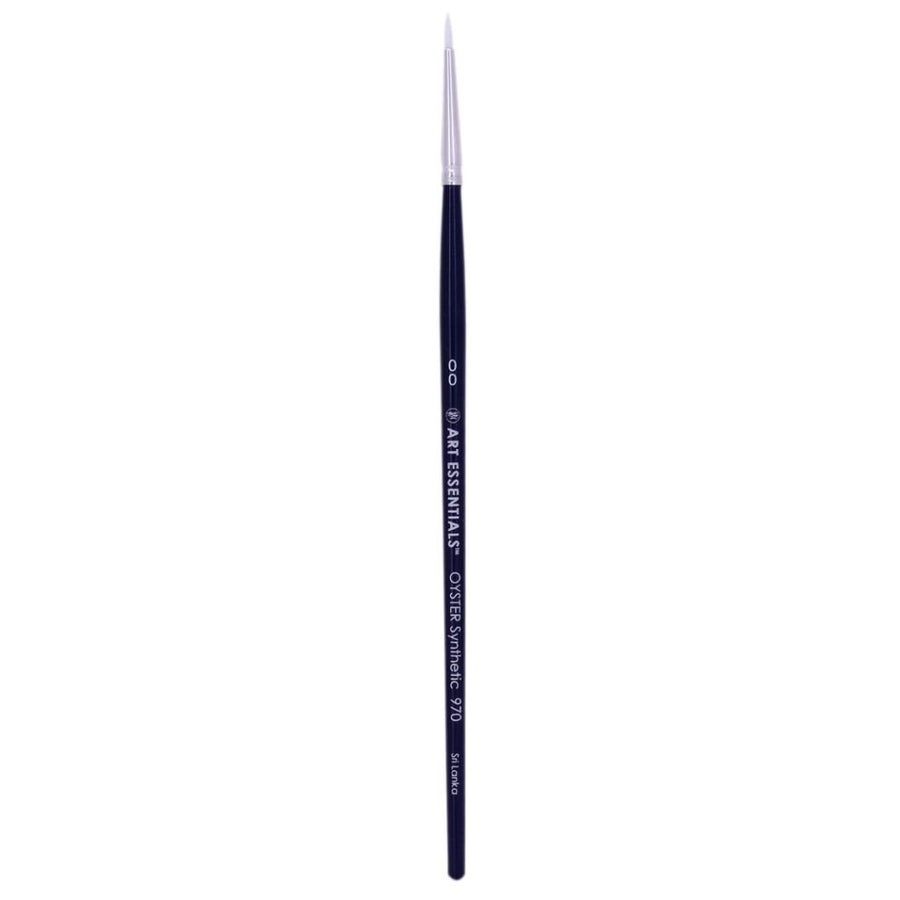 Art Essentials - Oyster White Synthetic Hair Brush - 970 Series - Round - Short Handle - Size 00