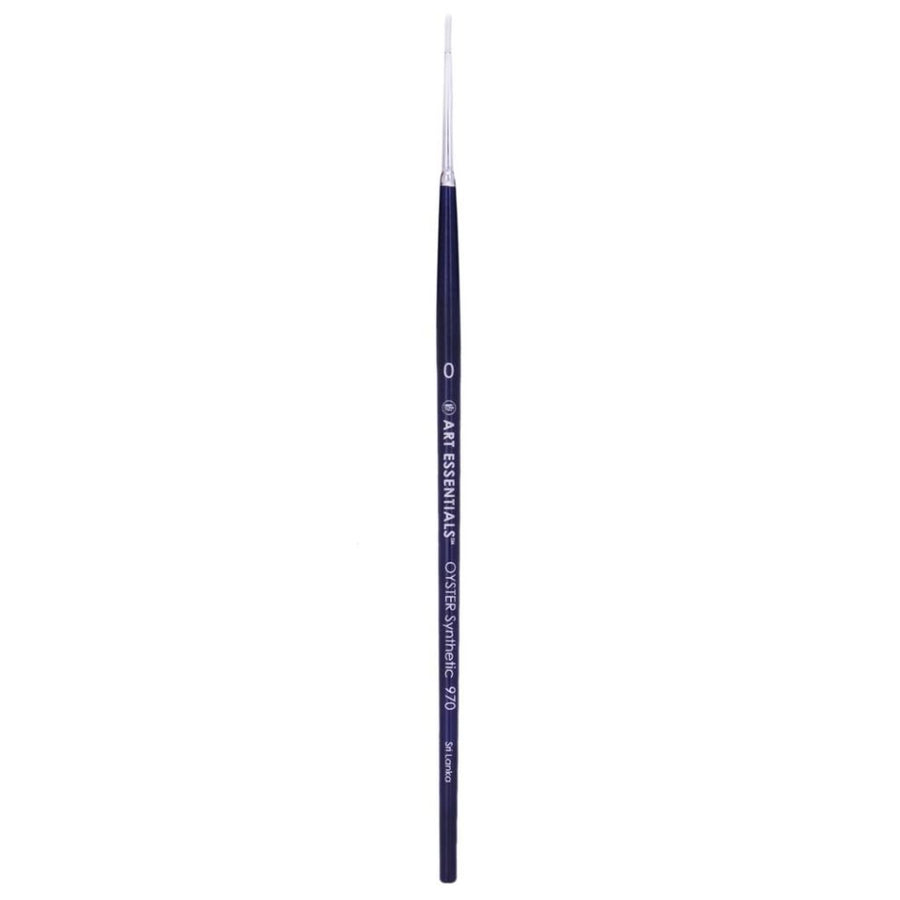 Art Essentials - Oyster White Synthetic Hair Brush - 970 Series - Round - Short Handle - Size 0