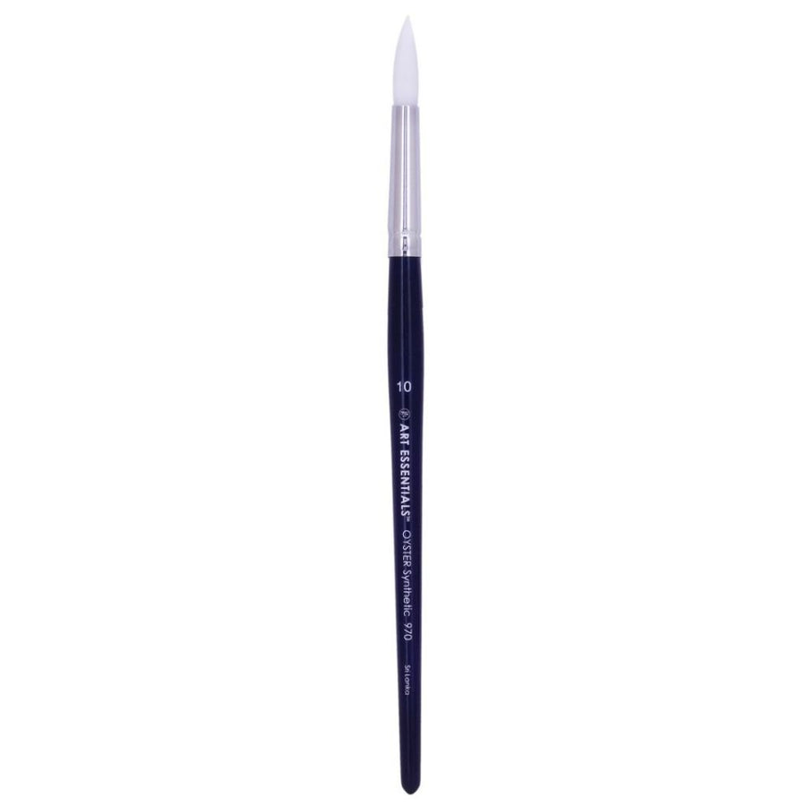 Art Essentials - Oyster White Synthetic Hair Brush - 970 Series - Round - Short Handle - Size 10