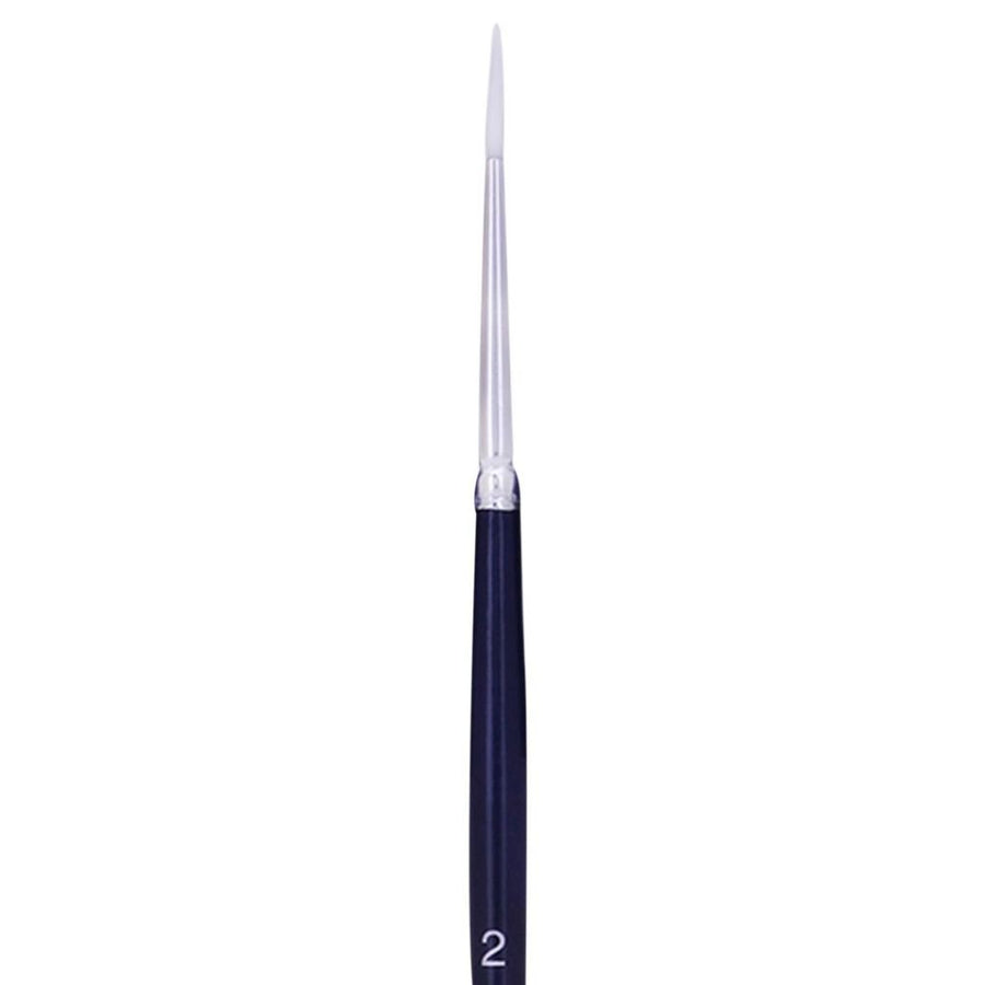 Art Essentials - Oyster White Synthetic Hair Brush - 970 Series - Round - Short Handle - Size 2