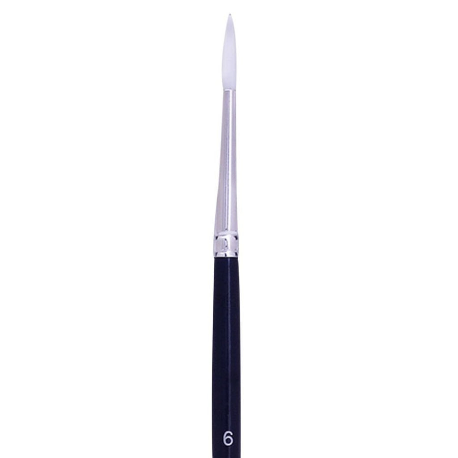 Art Essentials - Oyster White Synthetic Hair Brush - 970 Series - Round - Short Handle - Size 6