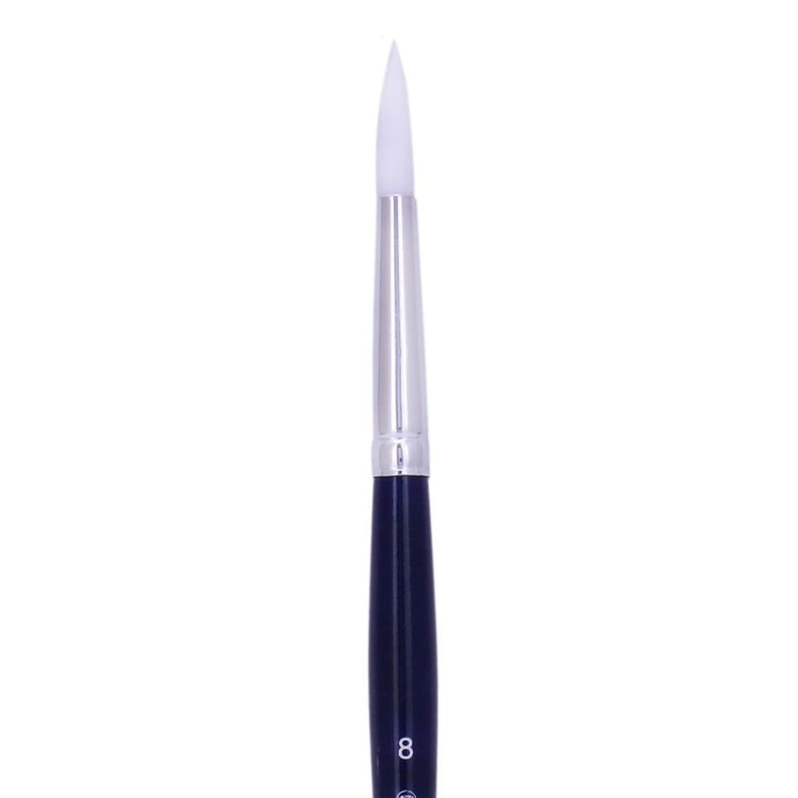 Art Essentials - Oyster White Synthetic Hair Brush - 970 Series - Round - Short Handle - Size 8