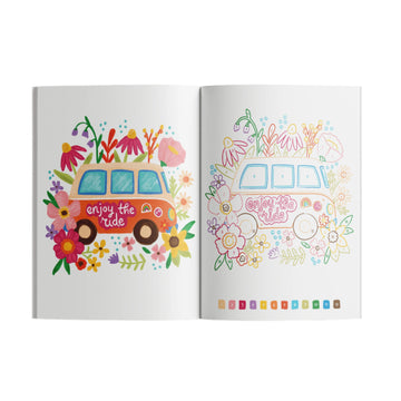 art-maker-be-happy-number-guided colouring-book-open-book