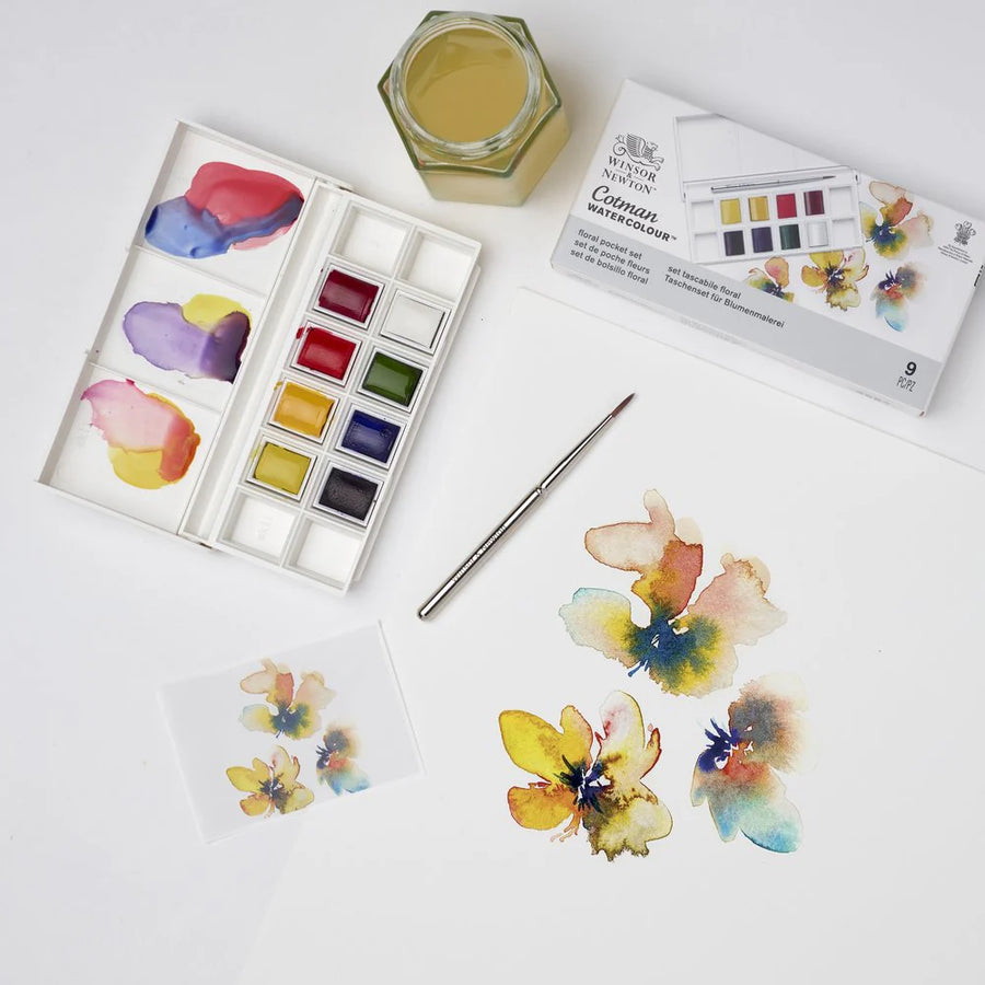 Winsor & Newton Cotman Watercolour - Floral Pocket Set  (9 Pieces)