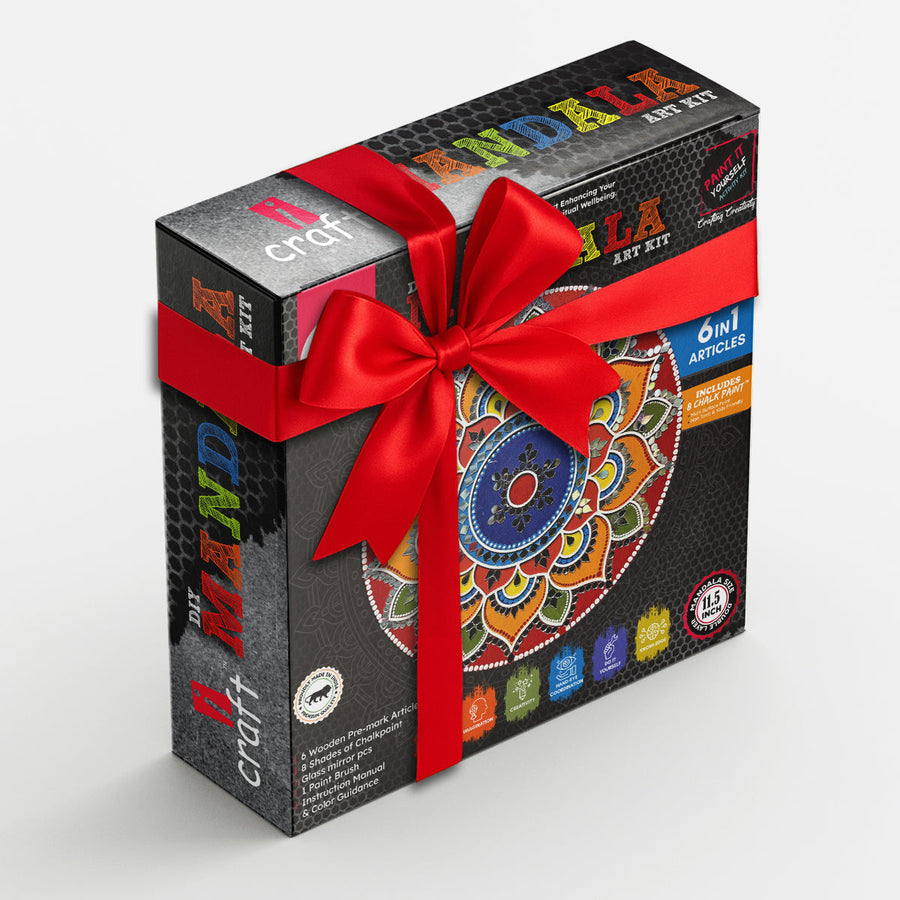 iCraft DIY Mandala Kit – Festive & Creative Home Decor Set (6-in-1)