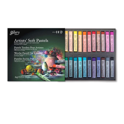 MUNGYO Boîte De 24 Pastels Tendres Assortis - Craies Pastel Secs De Haute Qualité Pour Artistes