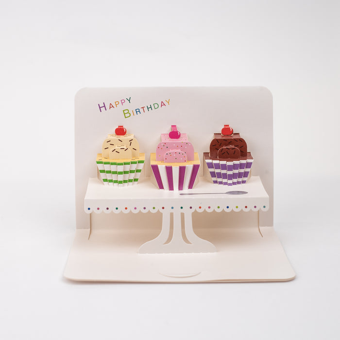 3D pop-up Greeting Card 01 (Cup Cakes)