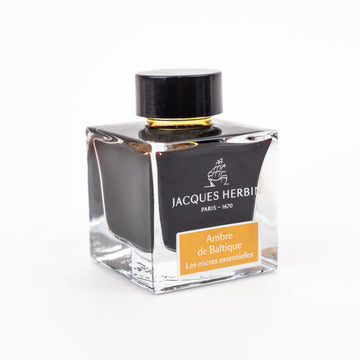 jacques-herbin-essentielles-ink bottle-50ml-ambre-de-baltique-side-view