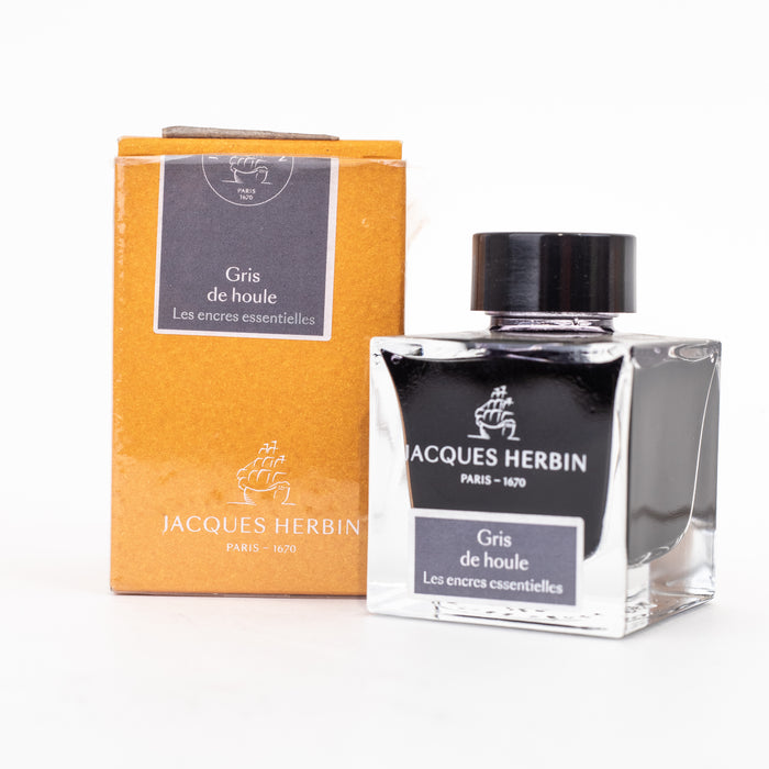 Jacques Herbin Essentielles Ink Bottle (Gris de Houle - 50 ML) 13108JT-with-packaging-view