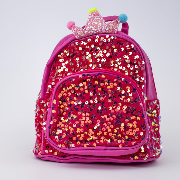 Sequins Mini Backpack for Girls (1793) - Dark Pink