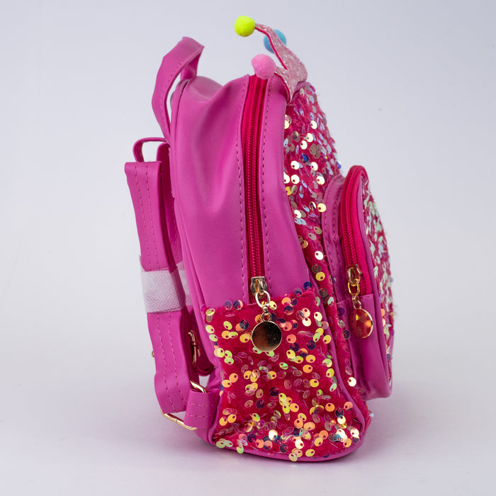 Sequins Mini Backpack for Girls (1793) - Dark Pink