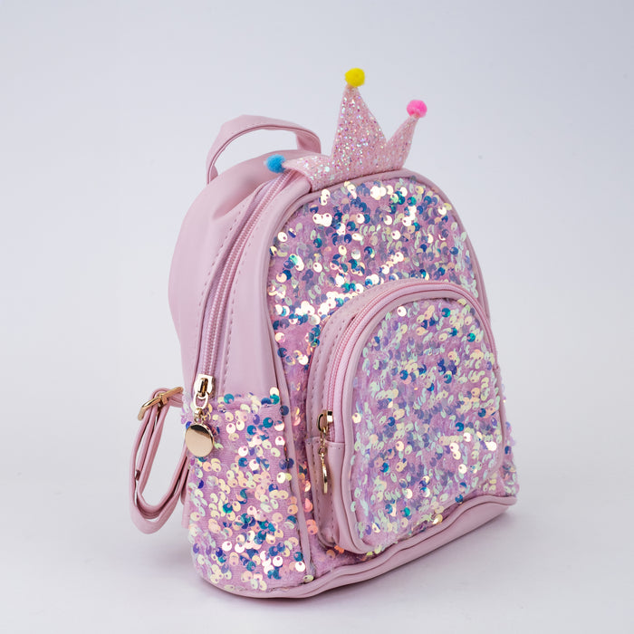 Sequins Mini Backpack for Girls (1793) - Light Pink