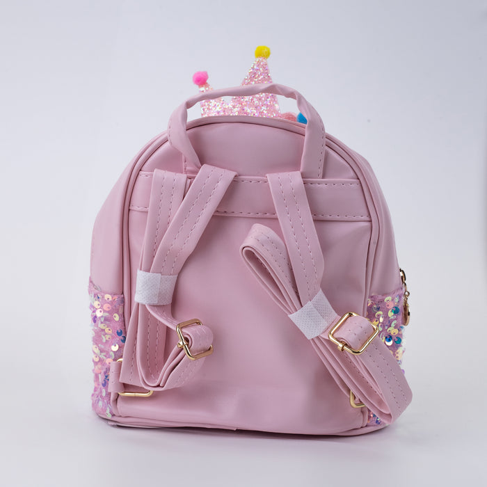 Sequins Mini Backpack for Girls (1793) - Light Pink