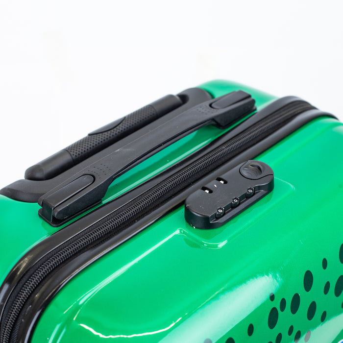 Kids Zoo Crocodile Printed Hard-Sided Cabin Trolley Bag - Green