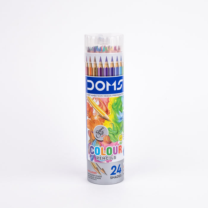 DOMS Colour Pencils Round Tin Set of 24