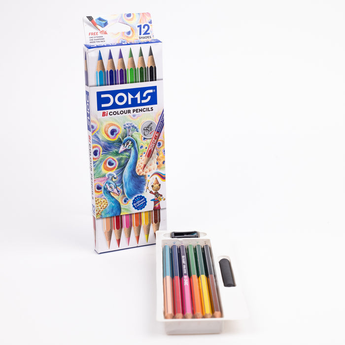 DOMS Bi Colour Pencil 12 Shades