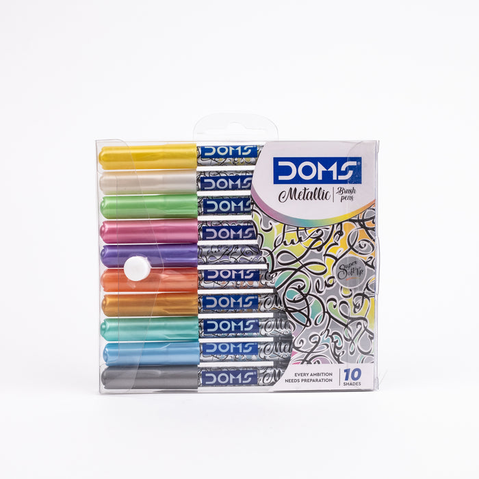 DOMS - Super Soft Tip Metallic Brush Pens - 10 Shades