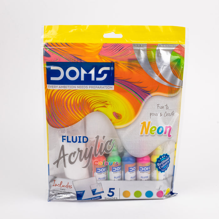 DOMS Fluid Acrylic Neon Colors Kit Set of 5