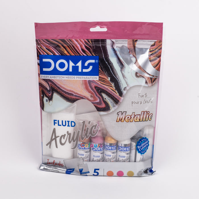 DOMS Fluid Acrylic Metallic Colors Kit Set of 5