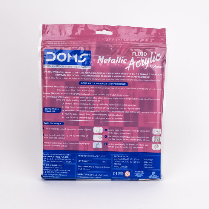 DOMS Fluid Acrylic Metallic Colors Kit Set of 5