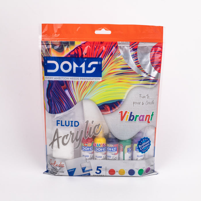 DOMS Fluid Acrylic Vibrant Colors Kit Set of 5