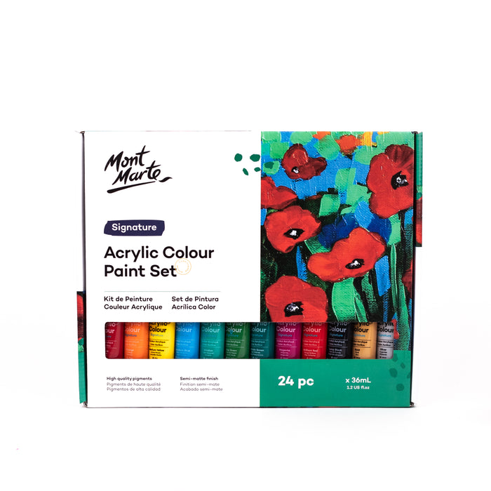 Mont Marte - Acrylic Colour Signature Paint Set 24 (36ml)