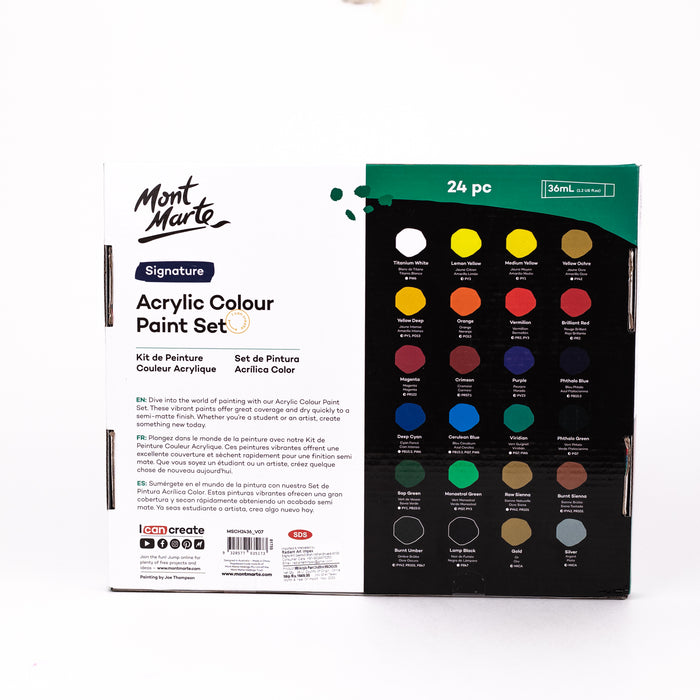 Mont Marte - Acrylic Colour Signature Paint Set 24 (36ml)