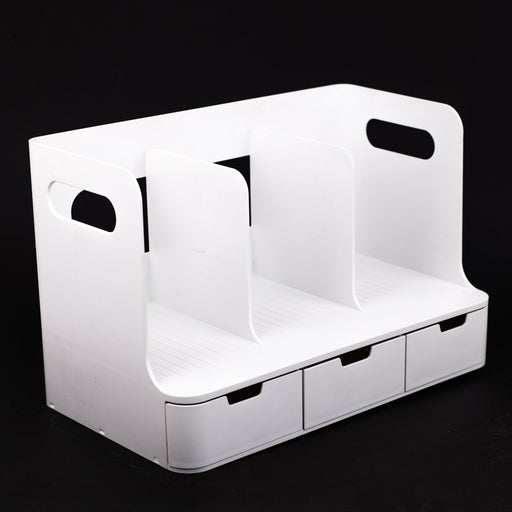 litem-sysmax-oli -book-rack-3-drawers-white-side-view