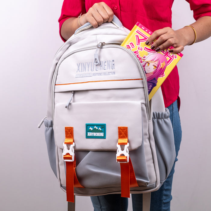 School Bag (7019) - Cream