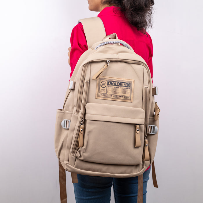 School Backpack (7001) - Beige