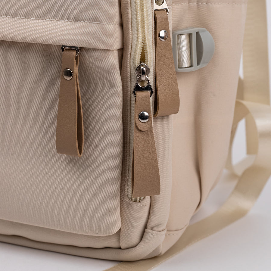 School Backpack (7001) - Cream