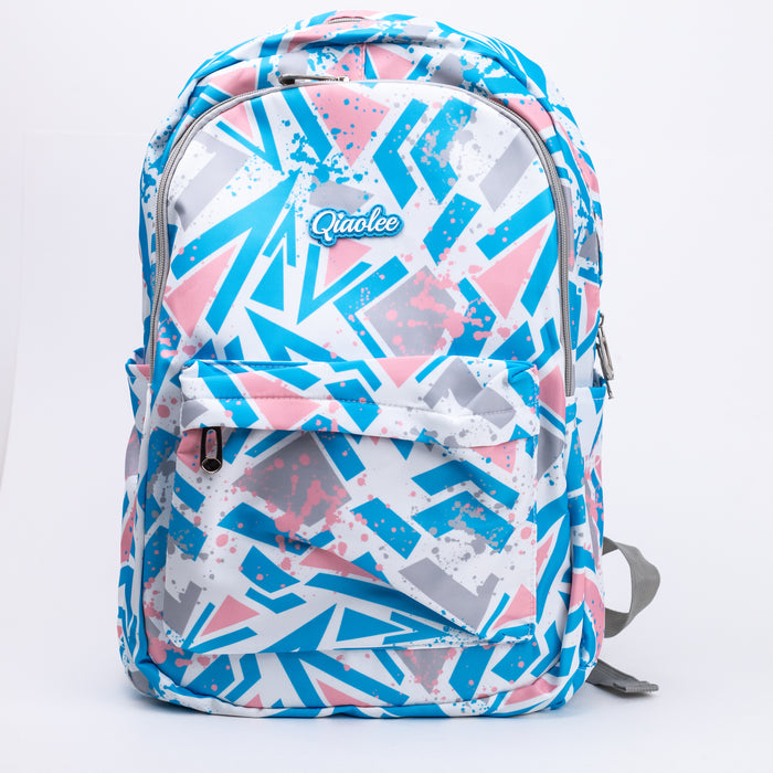 School Backpack With Stationery Pouch (2338) - Light Blue