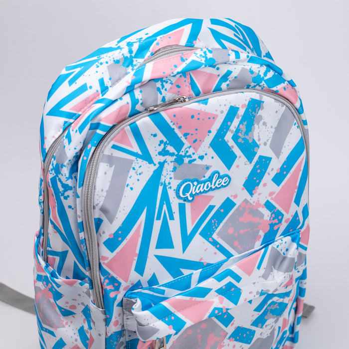 School Backpack With Stationery Pouch (2338) - Light Blue