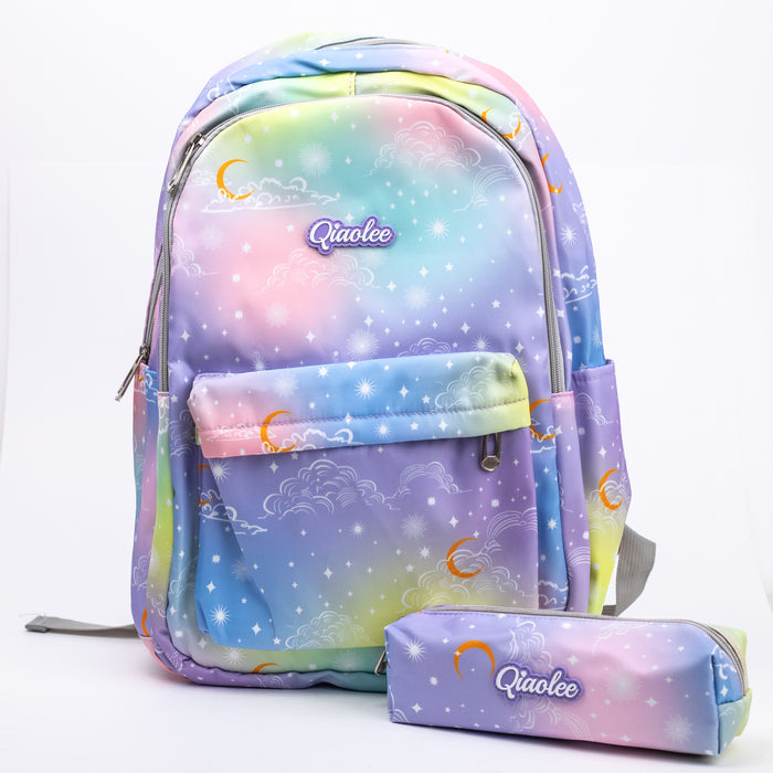 School Bag With Stationery Pouch (2338A) - Pestal Multicolor