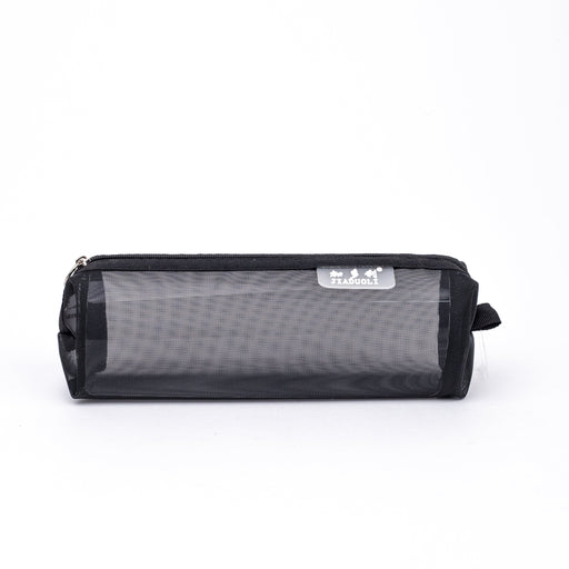 Simplicity-multipurpose-pouch-transparent-visible-nylon-case-black-round-front