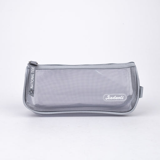 Simplicity-multipurpose-pouch-transparent-visible-nylon-case-gray-front